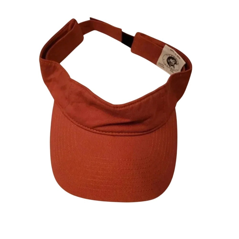 Garment Washed‎ Cotton Visor Hat Rust Orange Adjustable Strap